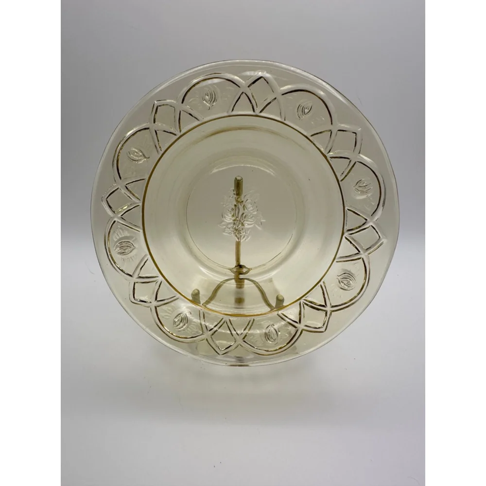 1930s Federal Glass “Rosemary” Dutch Rose Depression Glass Fruit Bowl Set (4)